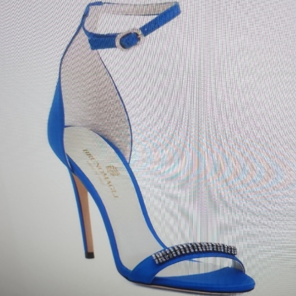 Bruno Magli Blue Stiletto Heels with Ankle Strap (Was The Display) Size 37 - Picture 1 of 7